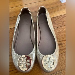 Tory Burch flats gold